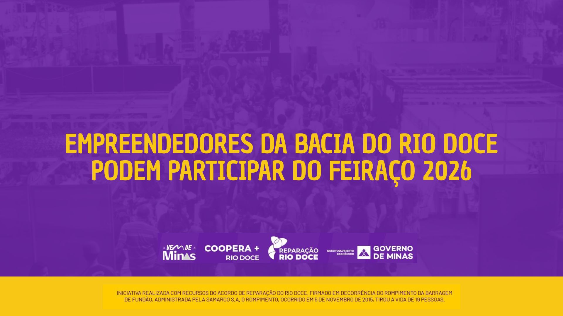 Empreendedores da Bacia do Rio Doce podem participar do Feiraço 2026